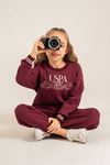 4-14 Yaş Lisanslı Us Polo Assn Kız Çocuk Takım-Mürdüm