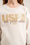 4-14 Yaş Lisanslı Us Polo Assn Kız Çocuk Takım-Latte