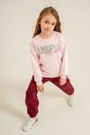 4-14 Yaş Lisanslı Us Polo Assn Kız Çocuk Takım-Pembe
