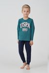 4-14 Yaş Lisanslı Us Polo Assn Erkek Çocuk Takım-Petrol