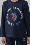4-14 Yaş Lisanslı Us Polo Assn Erkek Çocuk Takım-Lacivert