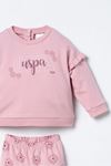 6-36 Ay Lisanslı Us Polo Assn Kız Bebek Takım-Pembe