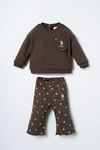 6-36 Ay Lisanslı Us Polo Assn Kız Bebek Takım-Kahverengi