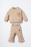 6-36 Ay Lisanslı Us Polo Assn Kız Bebek Takım-Latte