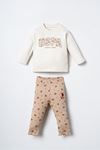 6-36 Ay Lisanslı Us Polo Assn Kız Bebek 3'Lü Takım-Latte