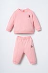 6-36 Ay Lisanslı Us Polo Assn Kız Bebek Takım-Pembe