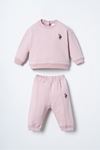 6-36 Ay Lisanslı Us Polo Assn Kız Bebek Takım-Pudra