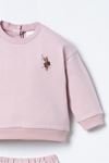 6-36 Ay Lisanslı Us Polo Assn Kız Bebek Takım-Pudra