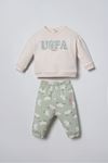 6-36 Ay Lisanslı Us Polo Assn Kız Bebek Takım-Ekru