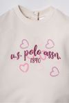 6-36 Ay Lisanslı Us Polo Assn Kız Bebek Takım-Ekru