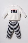 6-36 Ay Lisanslı Us Polo Assn Erkek Bebek Takım-Ekru