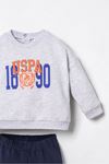 6-36 Ay Lisanslı Us Polo Assn Erkek Bebek Takım-Uzay Grisi