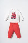 6-36 Ay Lisanslı Us Polo Assn Erkek Bebek Takım-Ekru