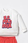 6-36 Ay Lisanslı Us Polo Assn Erkek Bebek Takım-Ekru