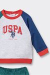 6-36 Ay Lisanslı Us Polo Assn Erkek Bebek Takım-Uzay Grisi