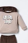 6-36 Ay Lisanslı Us Polo Assn Erkek Bebek Takım-Latte