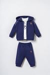 6-36 Ay Lisanslı Us Polo Assn Erkek Bebek 3'Lü Takım-Lacivert