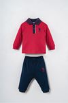 6-36 Ay Lisanslı Us Polo Assn Erkek Bebek Takım-Kırmızı
