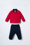 6-36 Ay Lisanslı Us Polo Assn Erkek Bebek Takım-Kırmızı