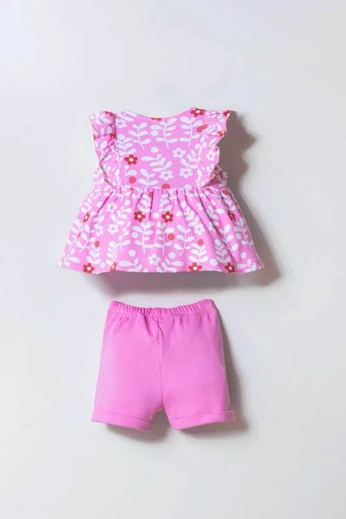 6-36 Ay Lisanslı Us Polo Assn Kız Bebek Takım-Pembe