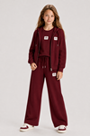 9-15 Yaş Luxery Colorce Kız Çocuk 3'Lü Takım-Bordo