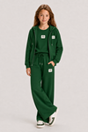 9-15 Yaş Luxery Colorce Kız Çocuk 3'Lü Takım-Benetton Yeşil