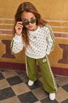 9-15 Yaş New Polka Line Kız Çocuk Takım-Fıstık yeşili