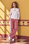9-15 Yaş New Polka Line Kız Çocuk Takım-Pudra